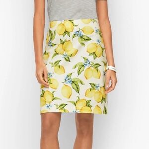 Talbots Lemon Blossom Canvas A-Line Skirt Size‎ 4